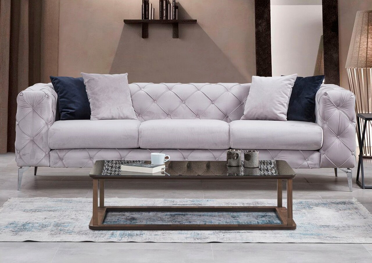 Canapea 3 locuri, Atelier del Sofa, 569HLN1103, Gri deschis - imagine 5